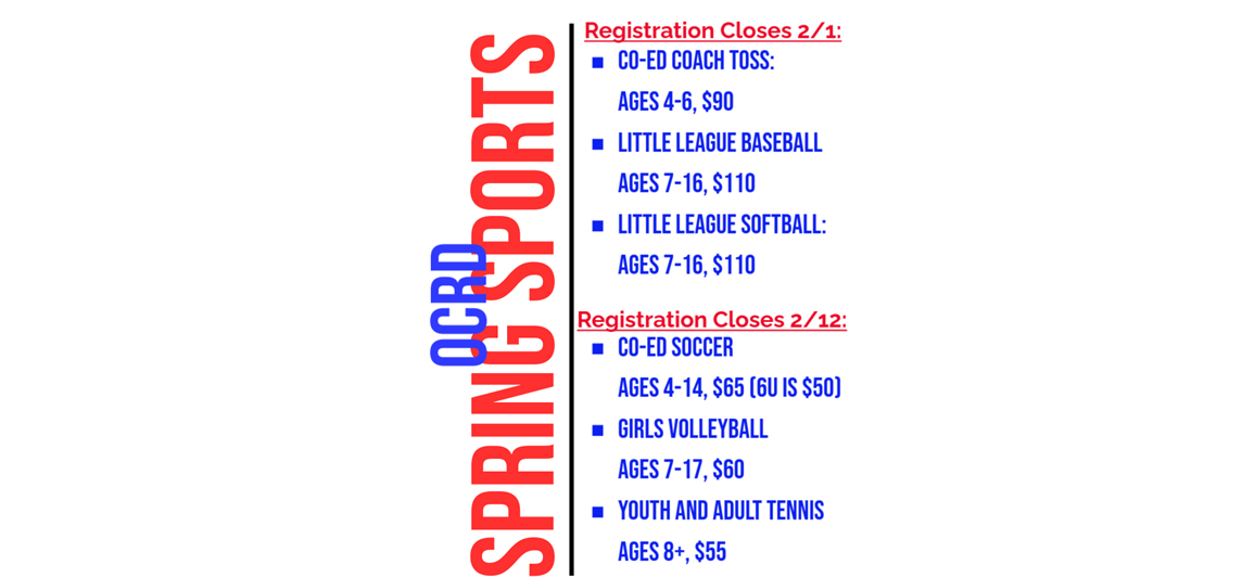 Spring Sports Registration is OPEN